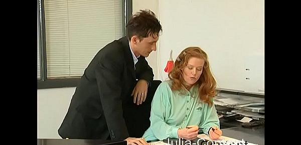 Red hair fucked in Office with boss